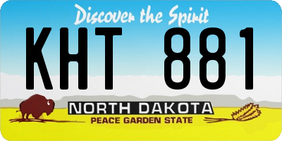 ND license plate KHT881