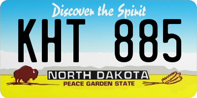 ND license plate KHT885