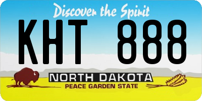 ND license plate KHT888