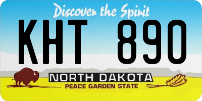 ND license plate KHT890