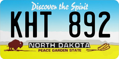 ND license plate KHT892