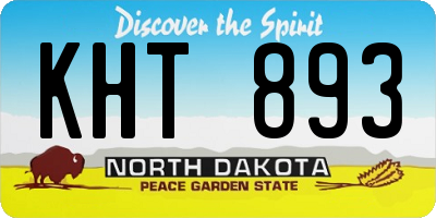 ND license plate KHT893