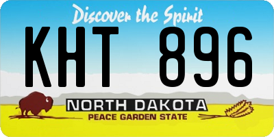 ND license plate KHT896