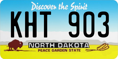 ND license plate KHT903