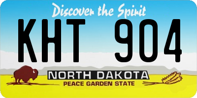 ND license plate KHT904