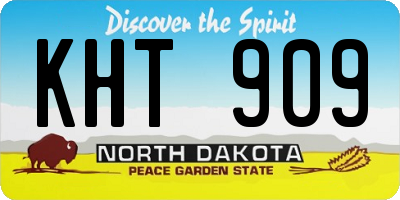 ND license plate KHT909