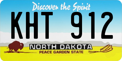 ND license plate KHT912