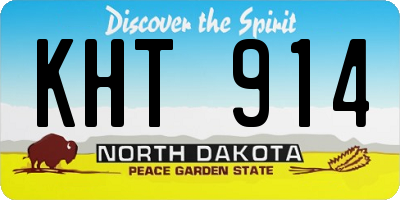 ND license plate KHT914