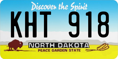 ND license plate KHT918