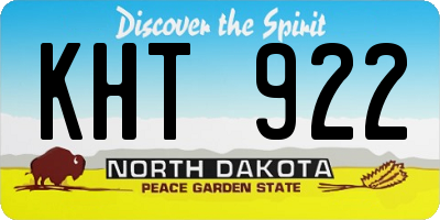 ND license plate KHT922