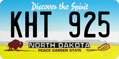ND license plate KHT925