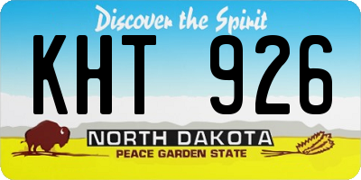 ND license plate KHT926