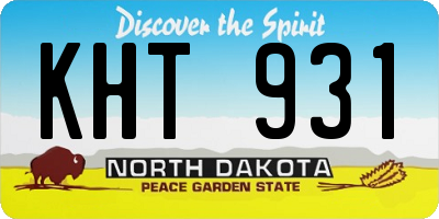 ND license plate KHT931