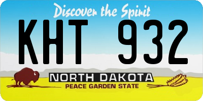 ND license plate KHT932