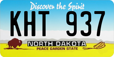 ND license plate KHT937