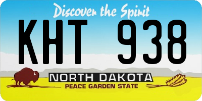 ND license plate KHT938