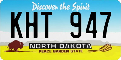 ND license plate KHT947