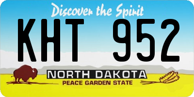 ND license plate KHT952