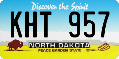 ND license plate KHT957