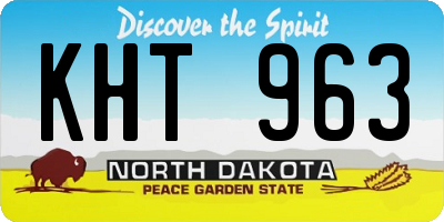 ND license plate KHT963