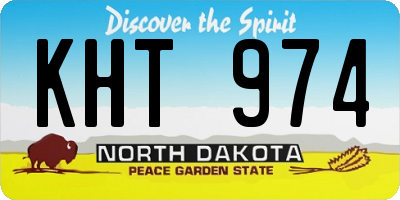 ND license plate KHT974