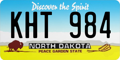 ND license plate KHT984