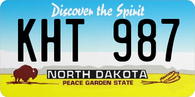 ND license plate KHT987
