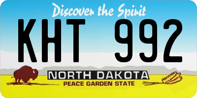 ND license plate KHT992