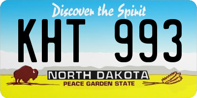 ND license plate KHT993