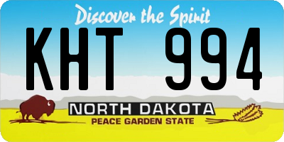 ND license plate KHT994