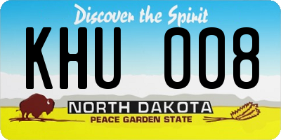 ND license plate KHU008