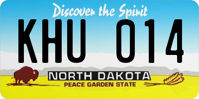 ND license plate KHU014