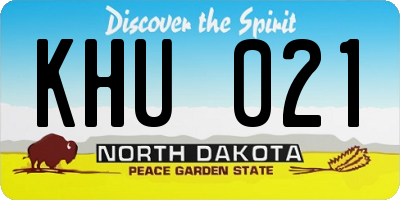 ND license plate KHU021