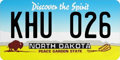 ND license plate KHU026