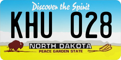 ND license plate KHU028