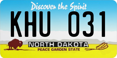 ND license plate KHU031