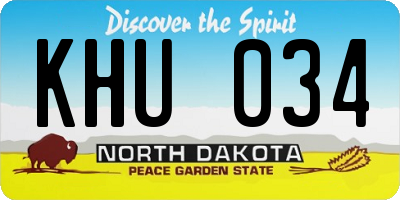 ND license plate KHU034
