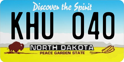 ND license plate KHU040