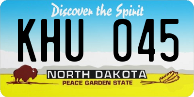 ND license plate KHU045