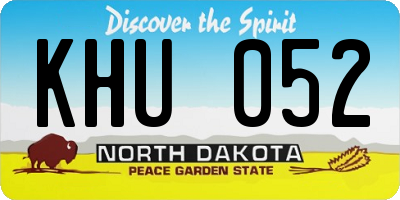 ND license plate KHU052