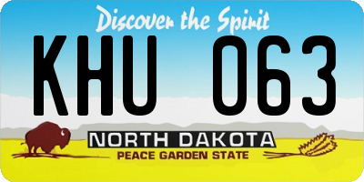 ND license plate KHU063