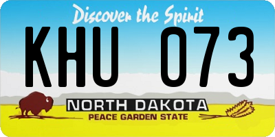 ND license plate KHU073