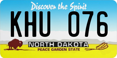 ND license plate KHU076