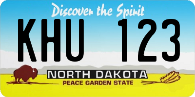 ND license plate KHU123