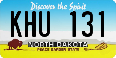ND license plate KHU131