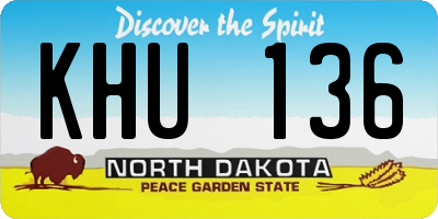 ND license plate KHU136
