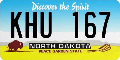 ND license plate KHU167