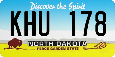 ND license plate KHU178