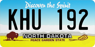 ND license plate KHU192