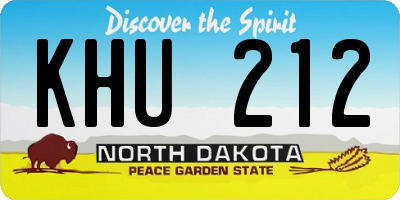 ND license plate KHU212
